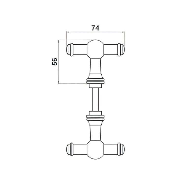 HAGMANN 74 Door handle in brass
